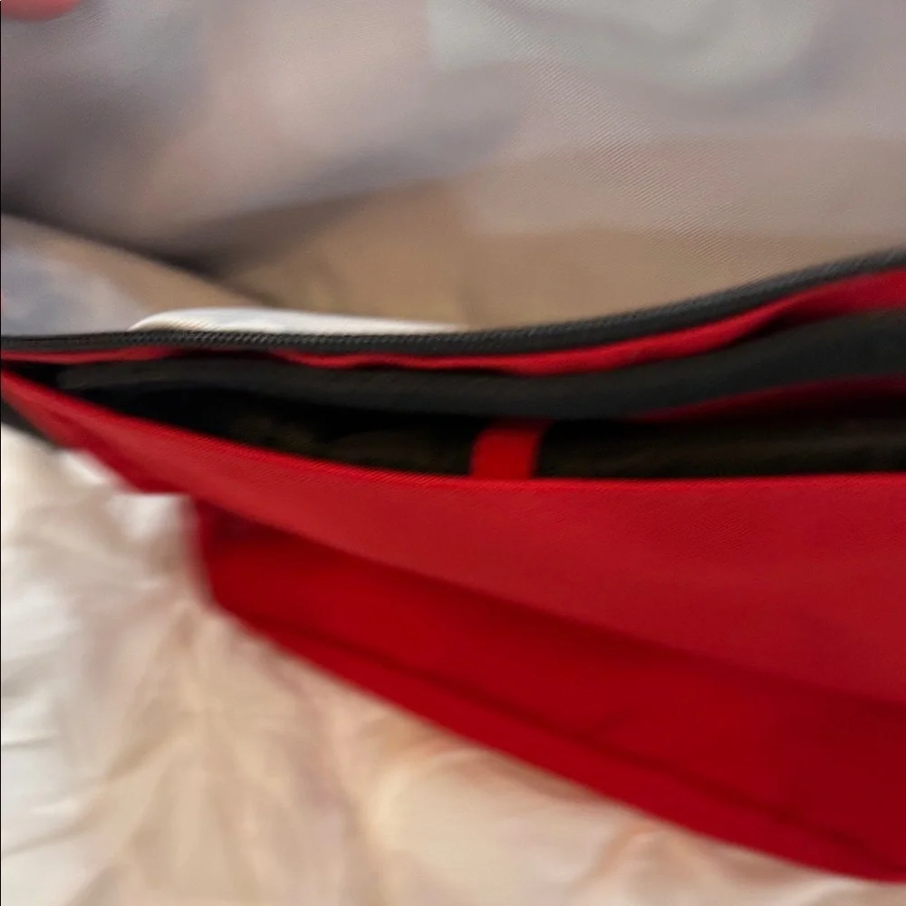 Skip Hop Red Canvas Shoulder Baby/Diaper Tote with Multi Front/Inner Pockets